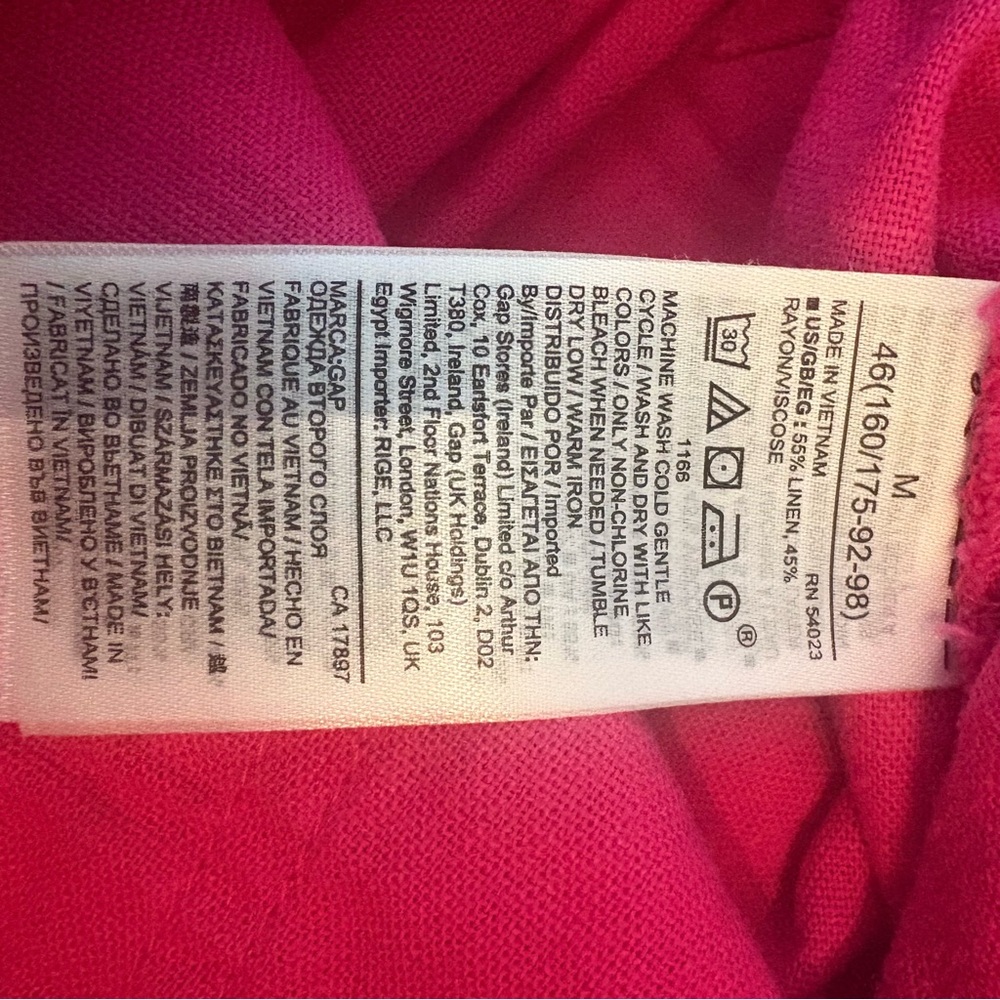 GAP Hot Pink LINEN Blend Pull On Shorts! Excellent condition! Pockets! Medium - Picture 6 of 10